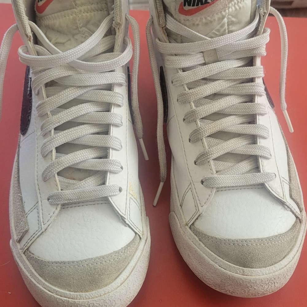 Nike Blazer White and Black High-Top Sneakers Size 7Y